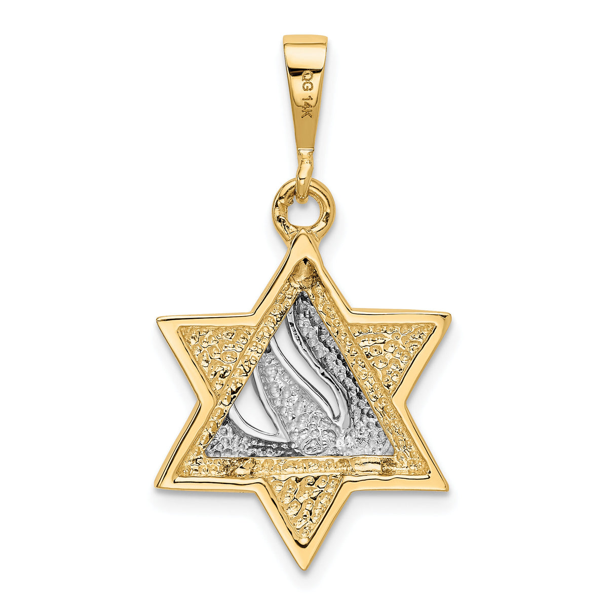 14k Two-tone Star of David Pendant-K1275