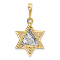 14k Two-tone Star of David Pendant-K1275