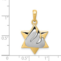 14k Two-tone Star of David Pendant-K1275