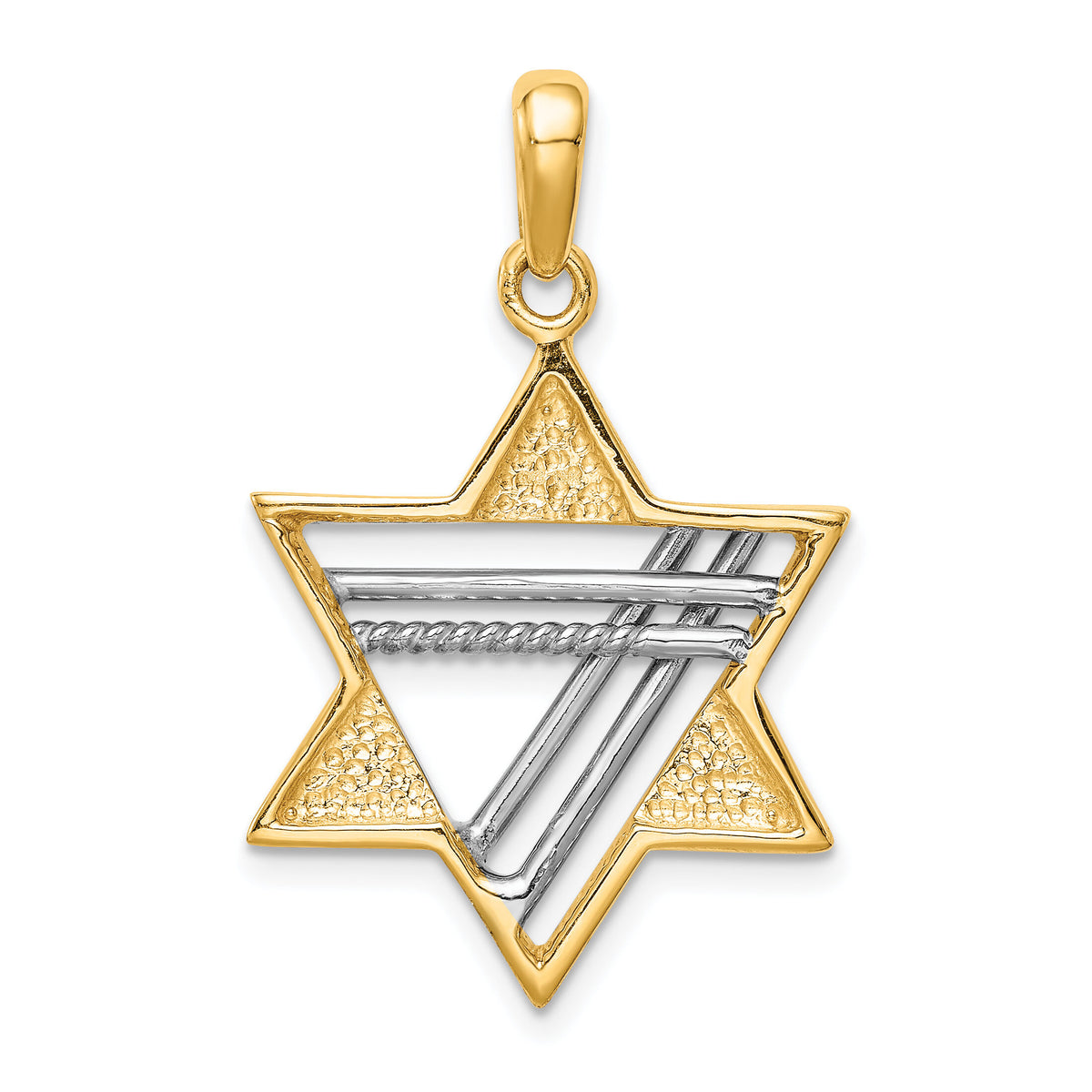 14k Two-tone Star of David Pendant-K1286