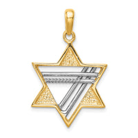 14k Two-tone Star of David Pendant-K1286