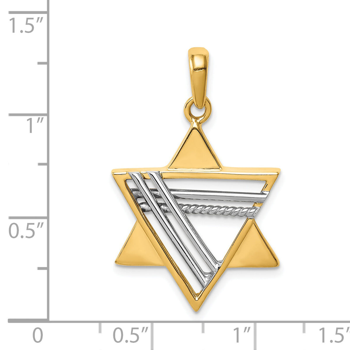 14k Two-tone Star of David Pendant-K1286