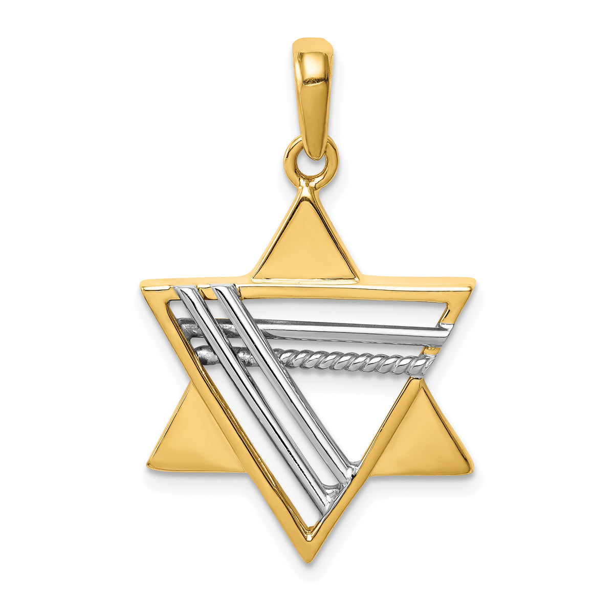 14k Two-tone Star of David Pendant-K1286