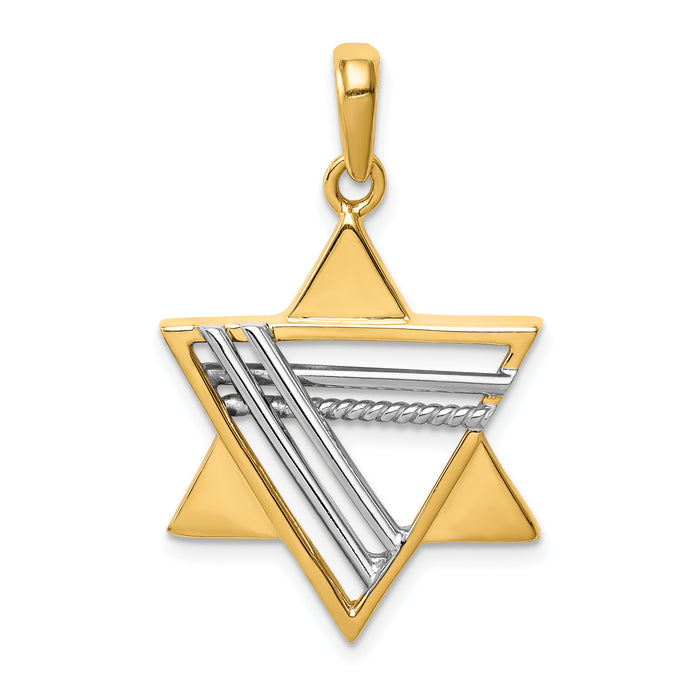 14k Two-tone Star of David Pendant-K1286