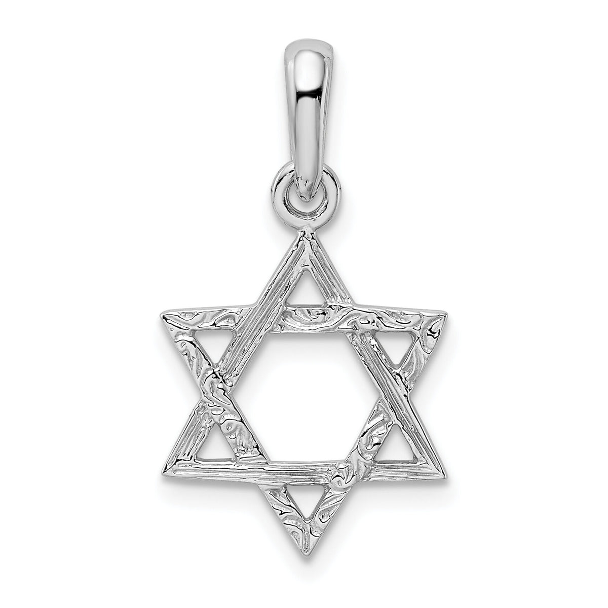14k White Gold Star Of David Pendant-K1288