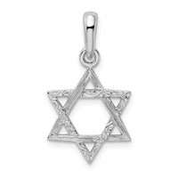14k White Gold Star Of David Pendant-K1288