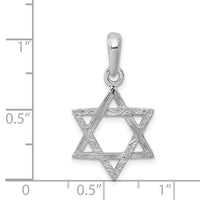14k White Gold Star Of David Pendant-K1288