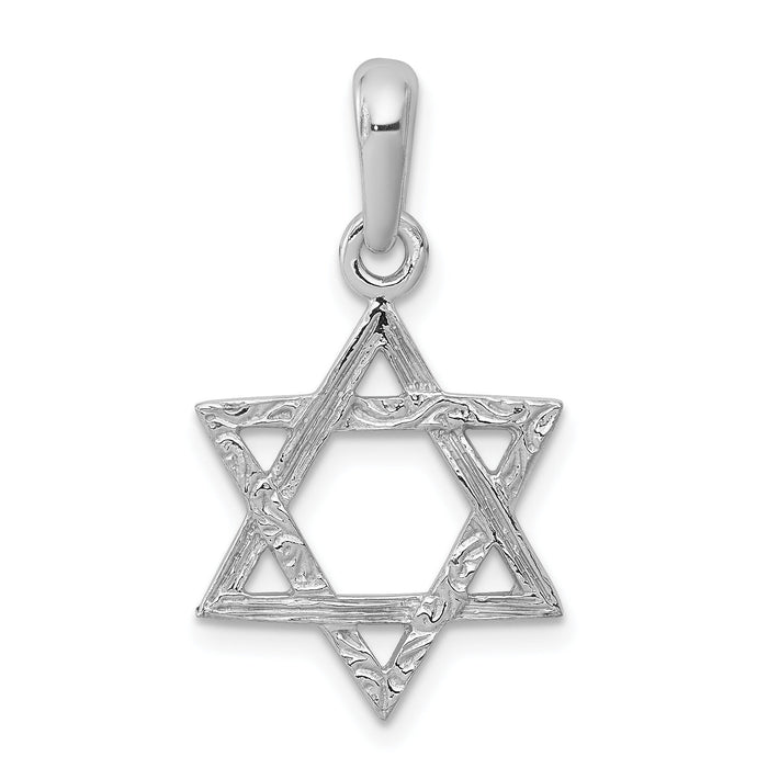 14k White Gold Star Of David Pendant-K1288