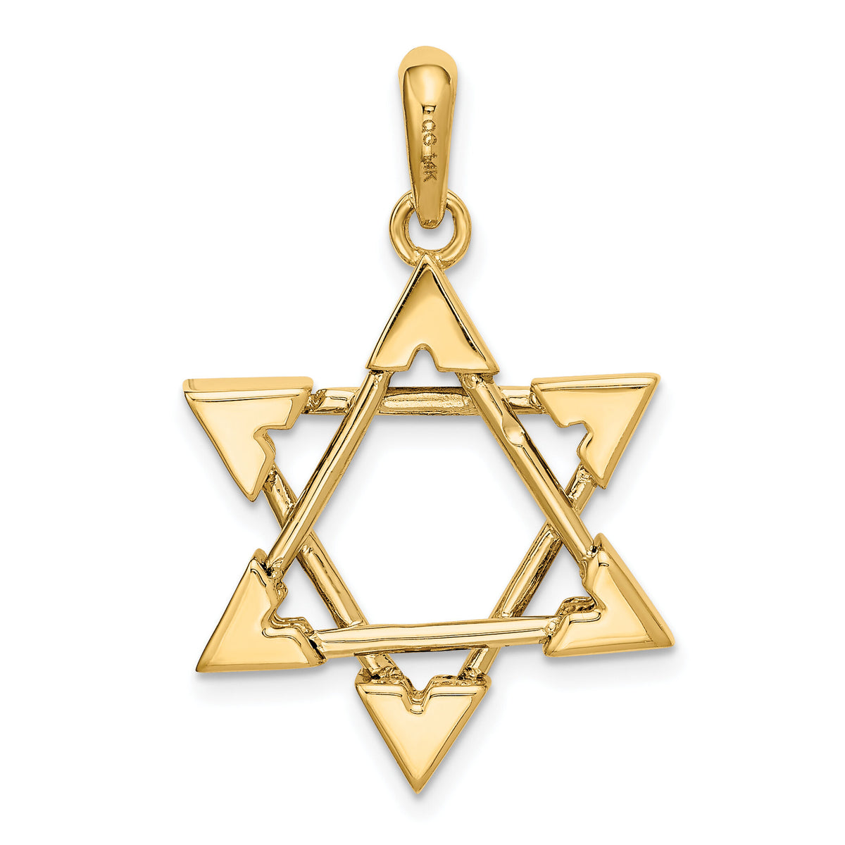 14k Two-tone Star of David Pendant-K1289