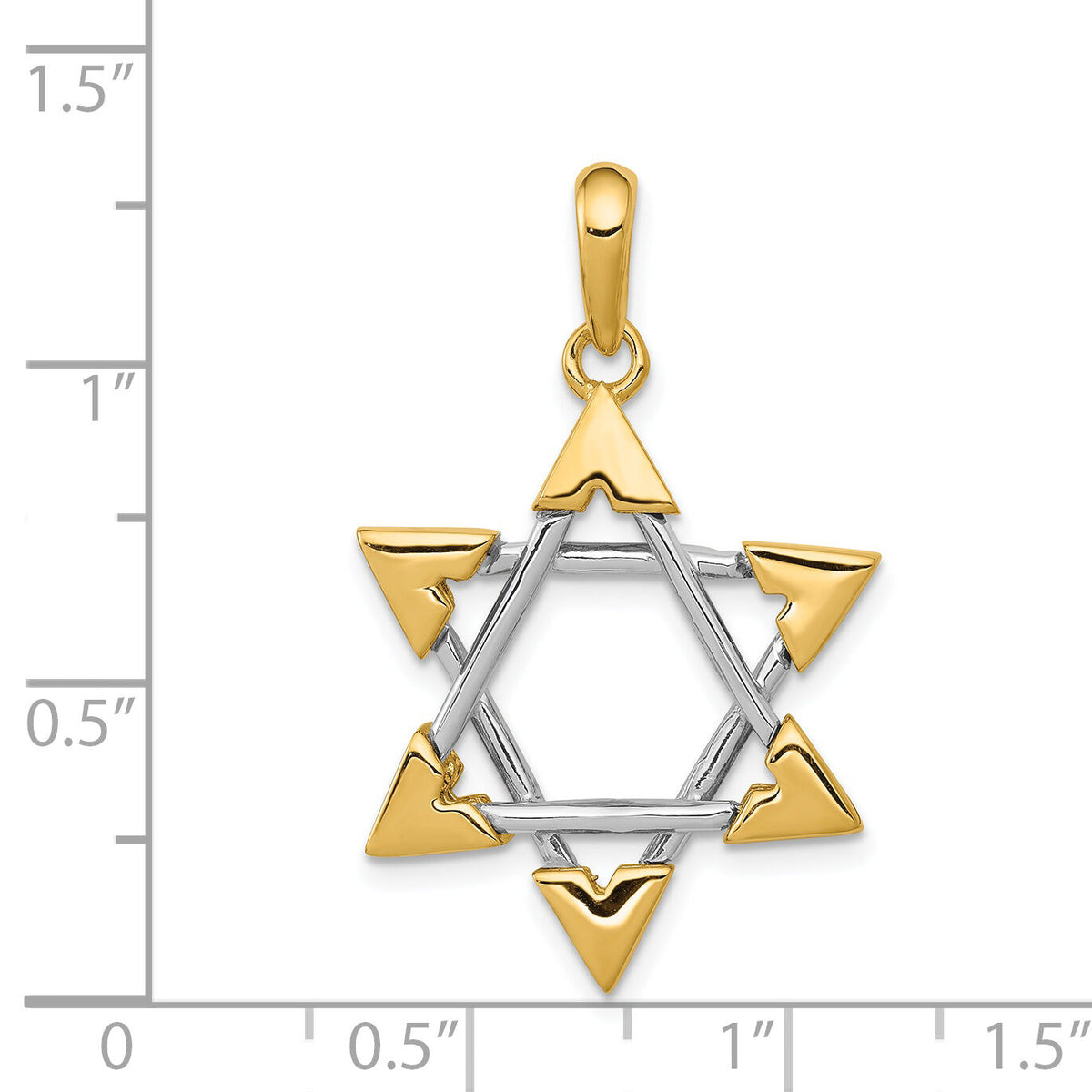 14k Two-tone Star of David Pendant-K1289