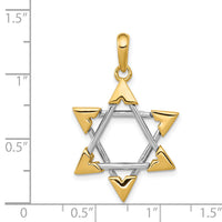 14k Two-tone Star of David Pendant-K1289