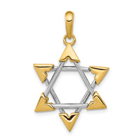 14k Two-tone Star of David Pendant-K1289