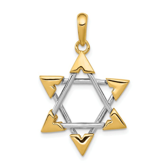 14k Two-tone Star of David Pendant-K1289