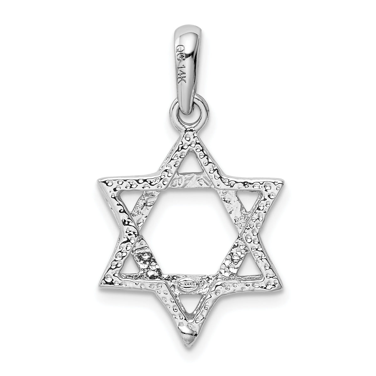 14k White Gold Star Of David Pendant-K1293