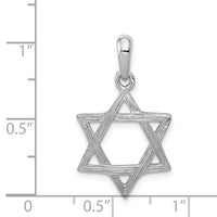 14k White Gold Star Of David Pendant-K1293