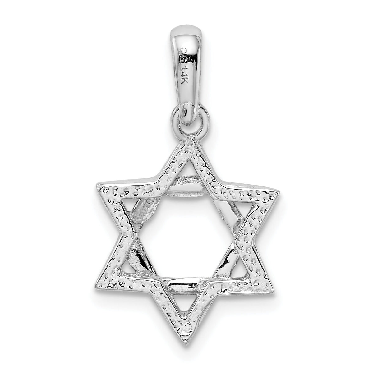 14k White Gold Star Of David Pendant-K1295