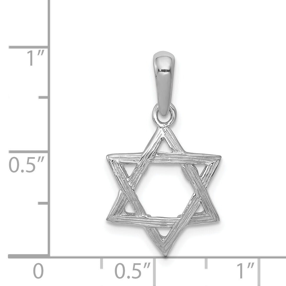 14k White Gold Star Of David Pendant-K1295