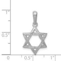 14k White Gold Star Of David Pendant-K1295
