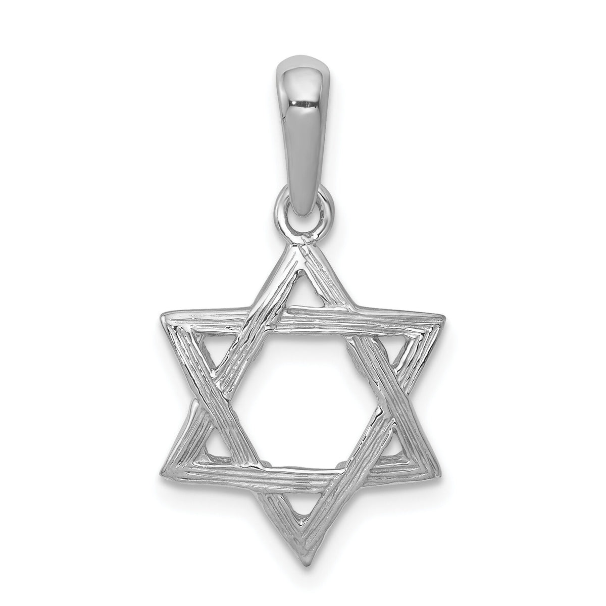 14k White Gold Star Of David Pendant-K1295