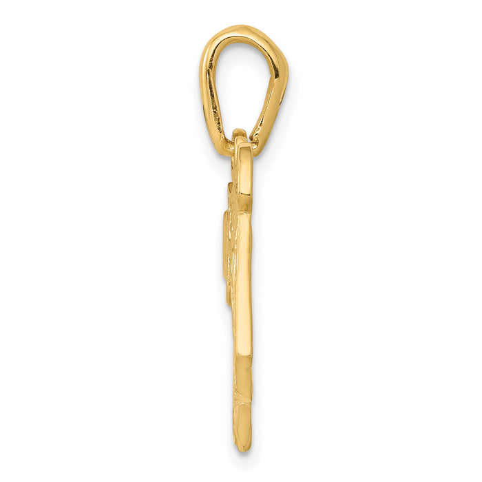 14k Filigree Chai Pendant-K1298