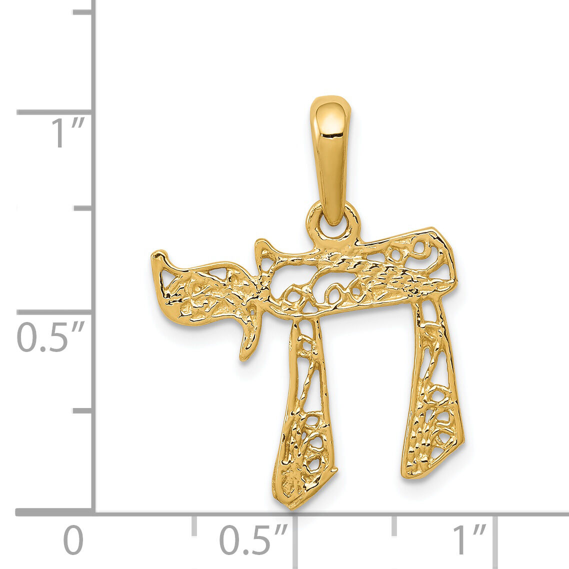 14k Filigree Chai Pendant-K1298