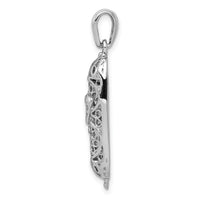 14K White Gold 3D Mezuzah Pendant-K1303