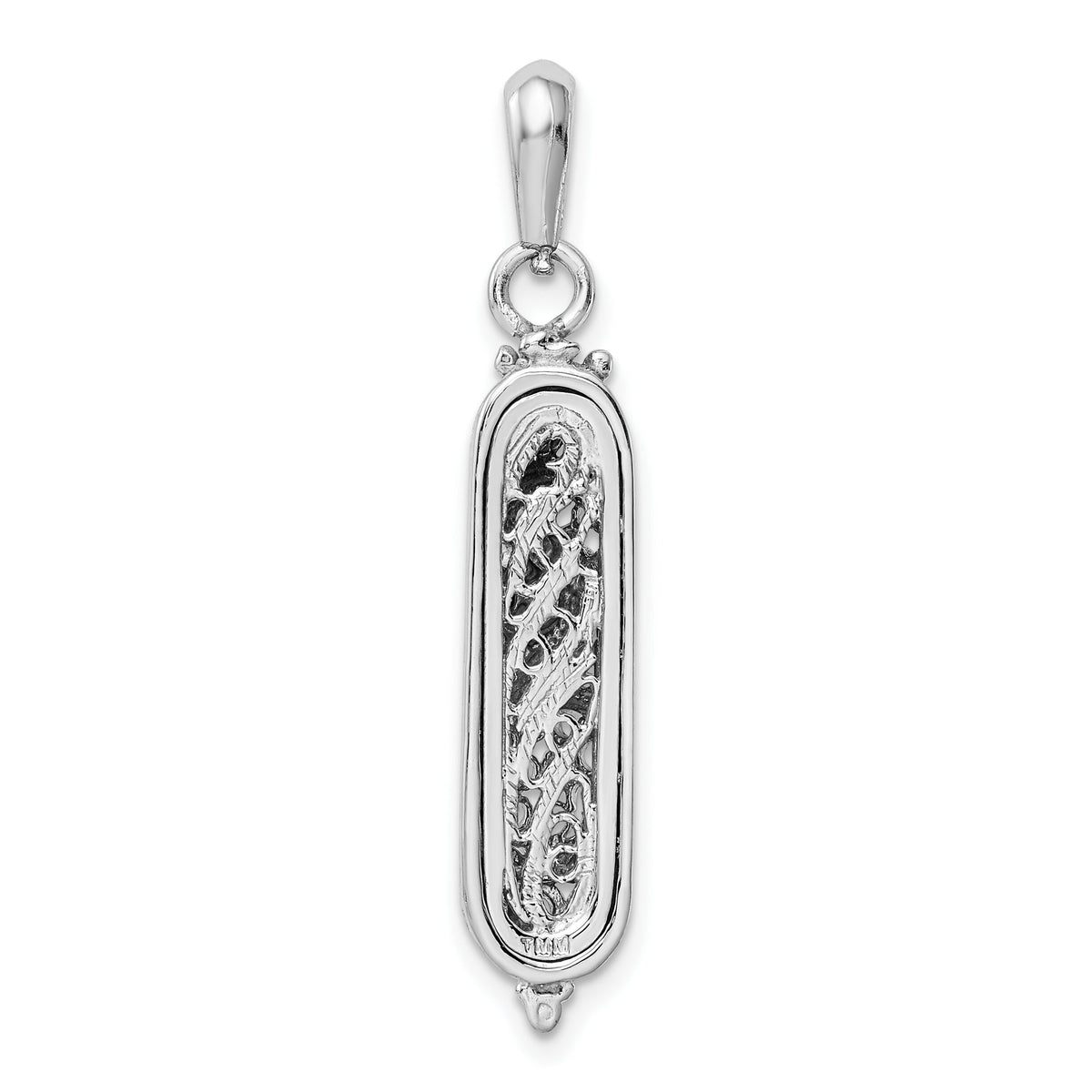 14K White Gold 3D Mezuzah Pendant-K1303