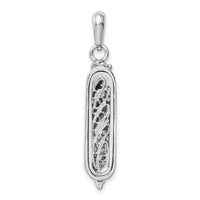 14K White Gold 3D Mezuzah Pendant-K1303