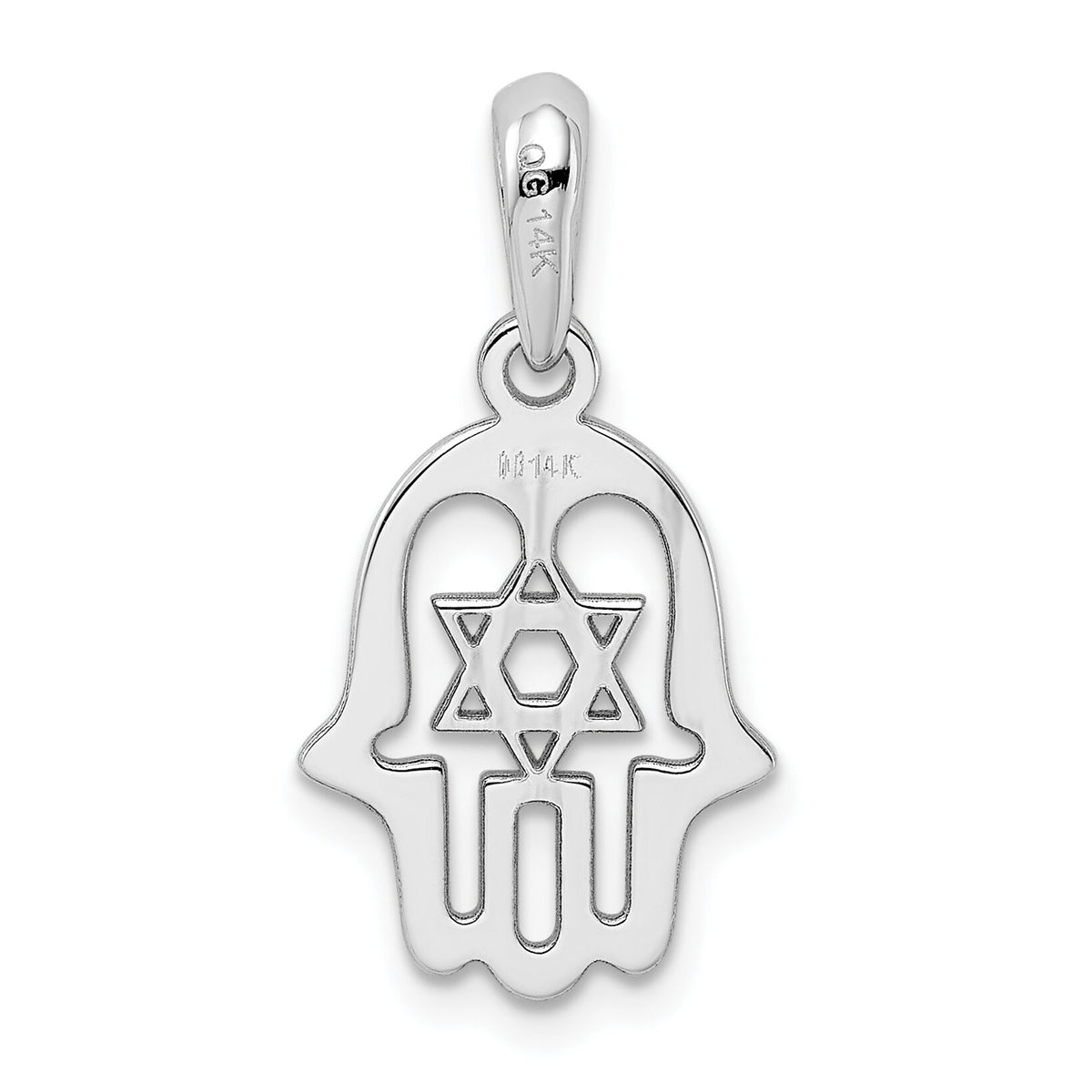 14k White Gold Star of David Chamseh Pendant-K1306