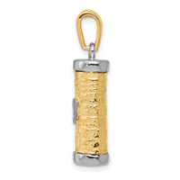 14K Two-Tone 3D Mezuzah Pendant-K1312
