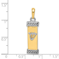 14K Two-Tone 3D Mezuzah Pendant-K1314
