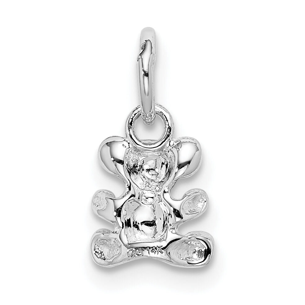 14k White Gold Teddy Bear Charm-K1324