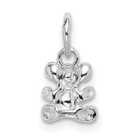 14k White Gold Teddy Bear Charm-K1324