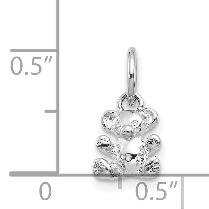 14k White Gold Teddy Bear Charm-K1324