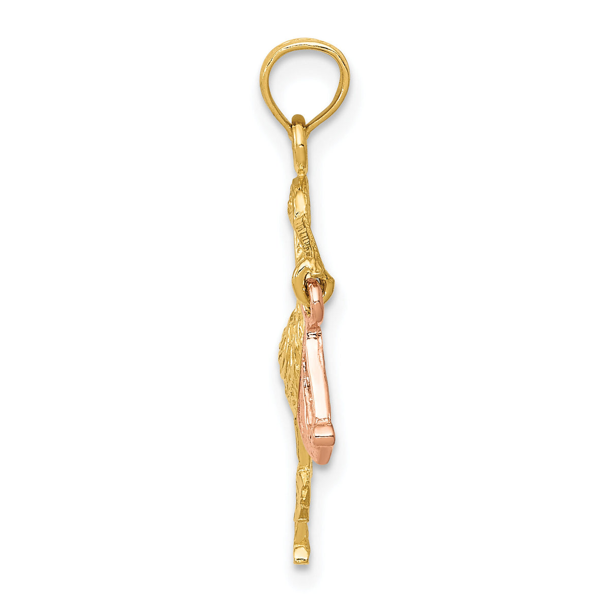 14k Two-tone Stork Pendant-K1331