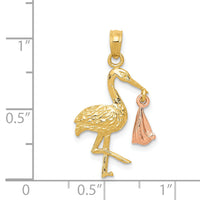 14k Two-tone Stork Pendant-K1331