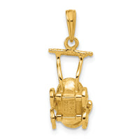 14k  3D Baby Carriage Charm-K1336