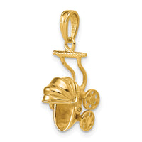 14k  3D Baby Carriage Charm-K1336