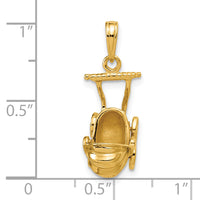 14k  3D Baby Carriage Charm-K1336