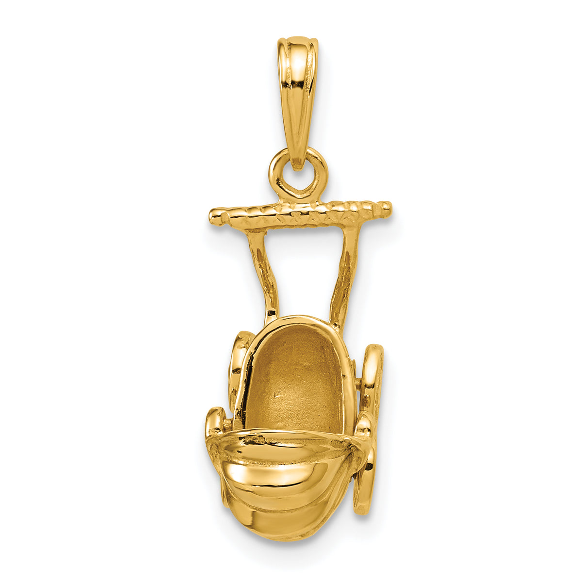14k  3D Baby Carriage Charm-K1336