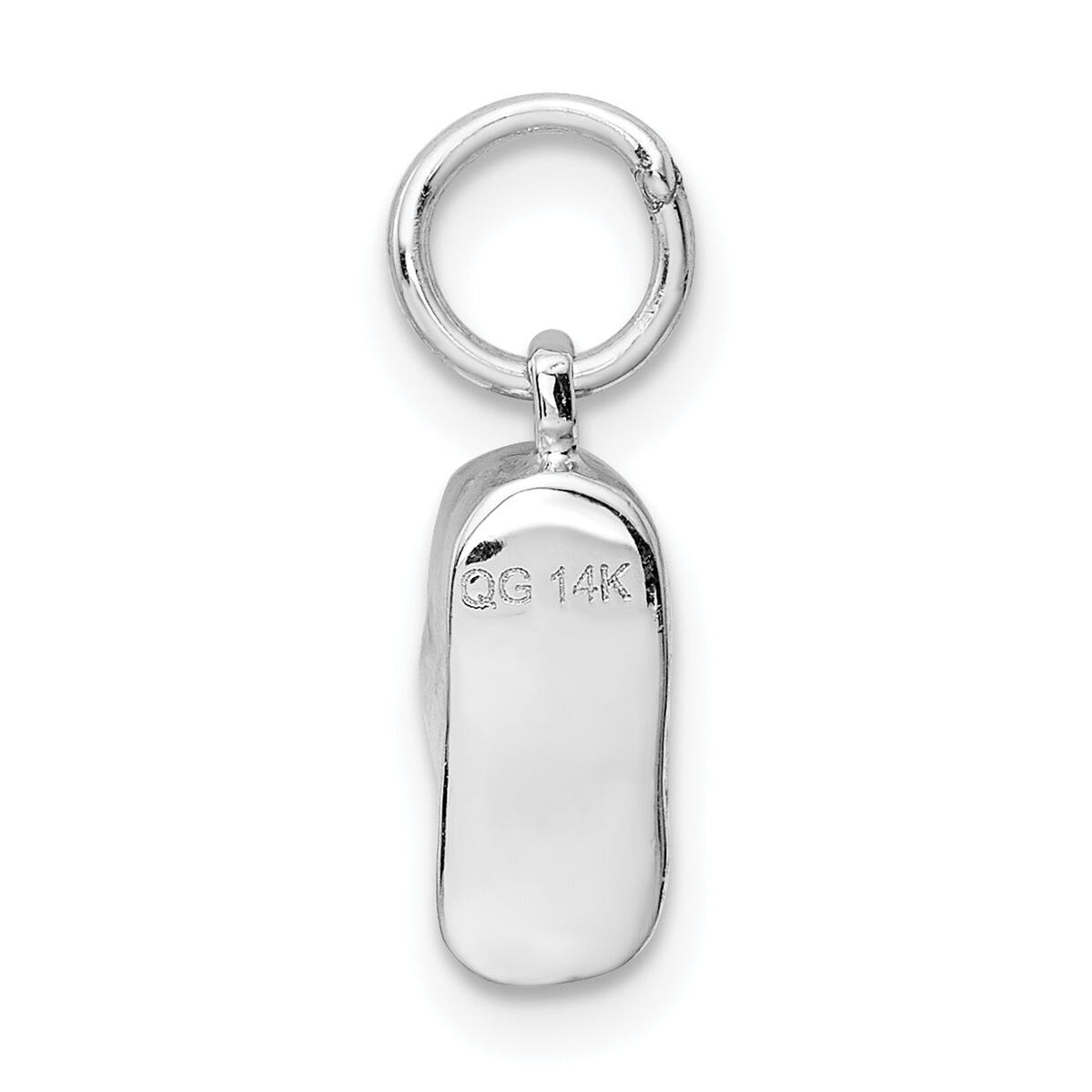 14k  3D White Gold Baby Shoe Charm-K1340