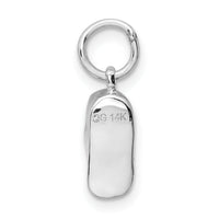 14k  3D White Gold Baby Shoe Charm-K1340