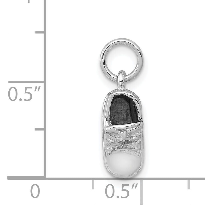 14k  3D White Gold Baby Shoe Charm-K1340