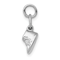 14k 3D Moveable White Gold Baby Shoes Charm-K1342