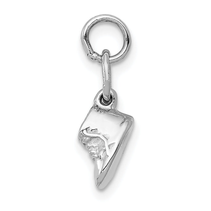 14k 3D Moveable White Gold Baby Shoes Charm-K1342