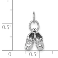 14k 3D Moveable White Gold Baby Shoes Charm-K1342