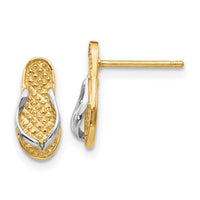 14K and Rhodium Flip Flop Earrings-K1397