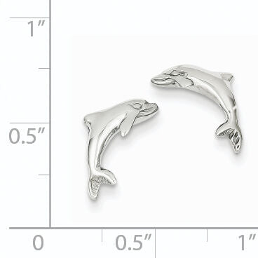 14k White Gold Dolphin Earrings-K1403