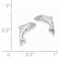 14k White Gold Dolphin Earrings-K1403