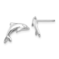 14k White Gold Dolphin Earrings-K1403